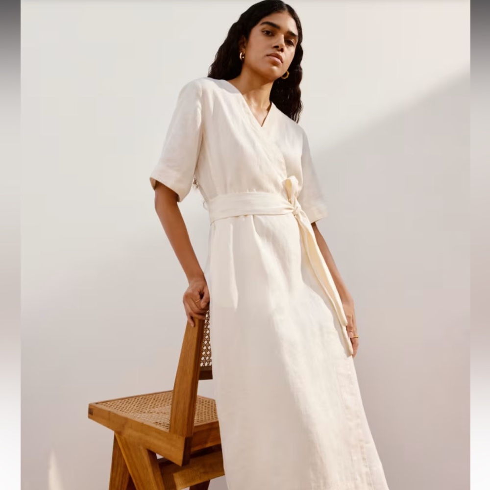 Everlane linen wrap dress